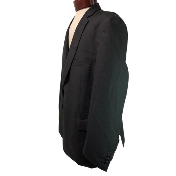 48R Lineage Mens Black Suit Coat Jacket Single Breasted - Picture 5 of 9